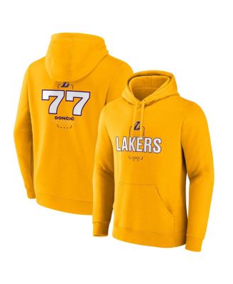 Fanatics - Men's Luka Doncic Gold Los Angeles Lakers Icon Behind The Back Name Number Pullover Hoodie