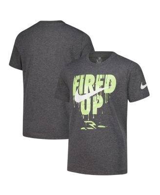 Nike - Big Boys and Girls 3BRAND by Russell Wilson Heather Charcoal Fired Up Drip T-Shirt