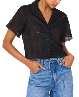 1.STATE - Women's Eyelet Camp Shirt