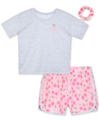 Max & Olivia - Big Girls Cherry Print Dolphin Short Pajama Set