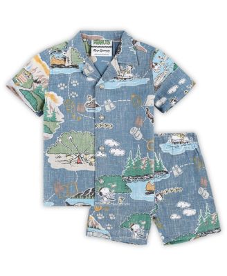 Reyn Spooner - Toddler Blue Peanuts Beagle Scouts 50th Anniversary Cabana Set