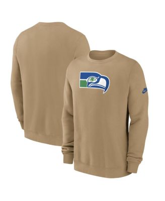Nike - Men's Tan Seattle Seahawks Swing Pass Rewind Club Pullover Sweatshirt