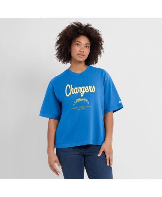Nike - Women's Powder Blue Los Angeles Chargers Essential Script Relaxed Boxy T-Shirt