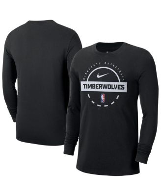 Nike - Men's Black Minnesota Timberwolves Authentic Long Sleeve Practice T-Shirt