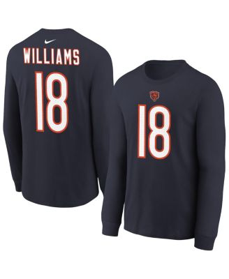 Nike - Big Boys and Girls Caleb Williams Navy Chicago Bears Player Name Number Long Sleeve T-Shirt