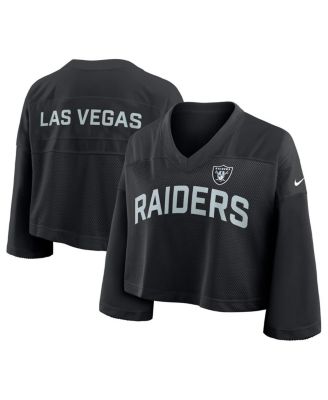 Nike - Women's Black Las Vegas Raiders Primetime Cropped Mesh Dri-FIT Fashion Jersey