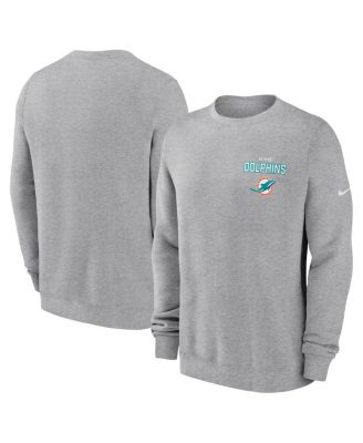 Nike - Men's Heather Gray Miami Dolphins Primetime Club Fleece Pullover Sweatshirt