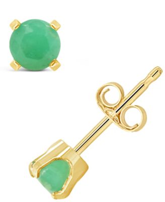 Macy's - Gemstone Stud Earrings in 14K Yellow Gold