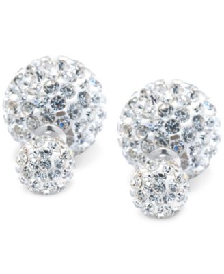 Giani Bernini - Crystal Ball Front & Back Earrings in Sterling Silver