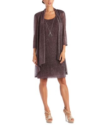R & M Richards - Petite Crinkle-Knit Dress & Jacket