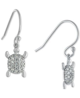 Giani Bernini - Cubic Zirconia Turtle Drop Earrings in Sterling Silver
