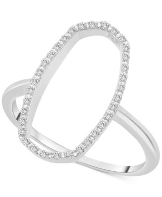 Wrapped - Diamond Open Oval Frame Ring (1/10 ct. tw)