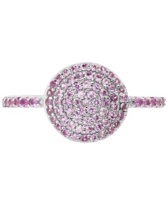 Macy's - Lab-Grown Ruby Cluster Ring (7/8 ct. t.w.) in Sterling Silver