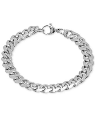 STEELTIME - Men's Silver-Tone Chain Link Necklace & Bracelet Set