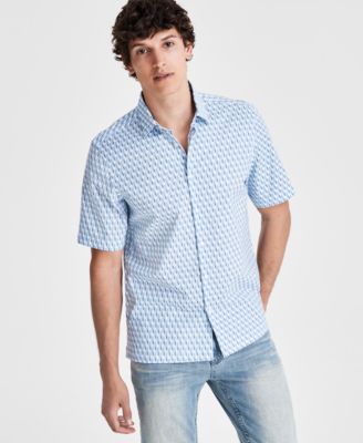 Alfani - Men's Regular-Fit Geo-Print Button-Down Shirt
