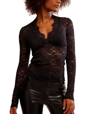 Free People - Women's All Day Lace Long Sleeve Top