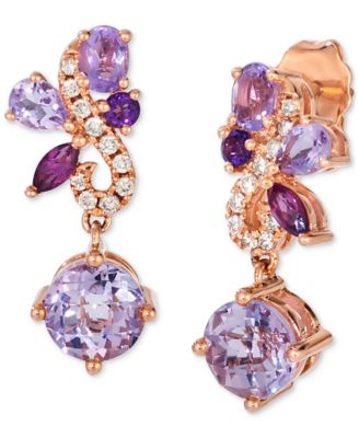 Le Vian - Multi-Gemstone (2-3/8 ct. t.w.) & Nude Diamond (1/8 ct. t.w.) Swirl Drop Earrings in 14k Rose Gold