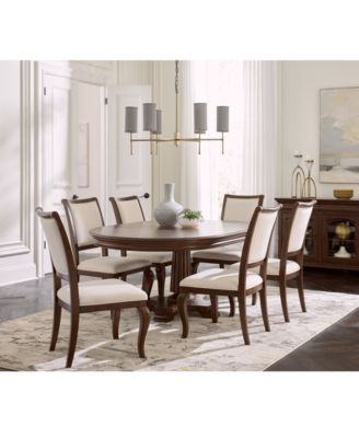 Furniture - Nelman 7-Pc. Round Dining Set (Table & 6 Side Chairs), Created for Macy's