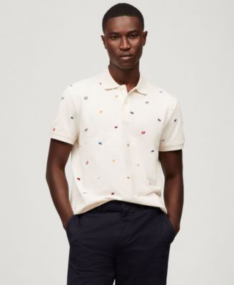 Tommy Hilfiger - Men's Regular Fit Allover Flag Polo Shirt