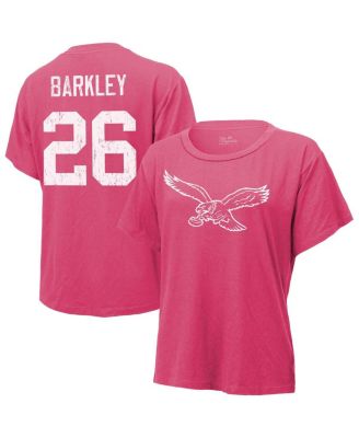 Majestic - Women's Saquon Barkley Pink Philadelphia Eagles Name Number T-Shirt