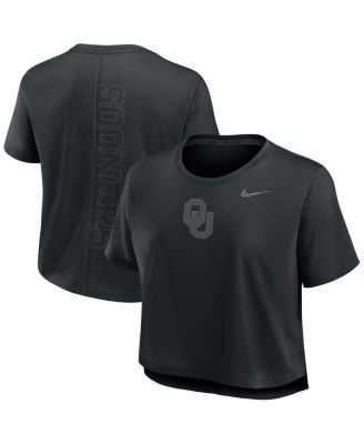Nike - Women's Black Oklahoma Sooners Performance Cropped T-Shirt