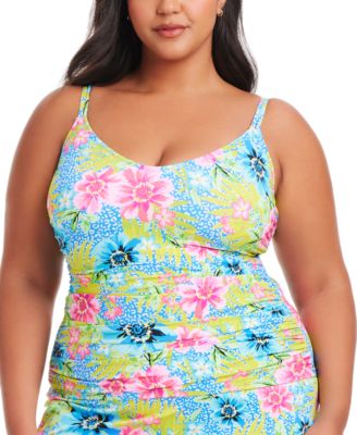 Bleu by Rod Beattie - Plus Size Lets Get Away Scoop Neck Tankini