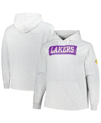 Fanatics - Men's Ash Los Angeles Lakers Big Tall Raglan Tri-Blend Pullover Hoodie
