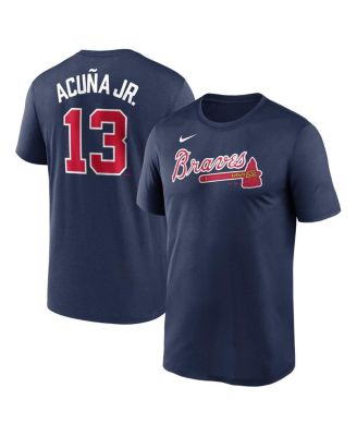 Nike - Men's Ronald Acu&ntilde;a Jr. Navy Atlanta Braves Legend Name and Number Home T-shirt