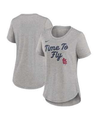Nike - Women's Heather Gray St. Louis Cardinals Script Tri-Blend T-Shirt