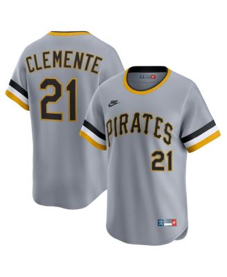 Nike - Men's Roberto Clemente Gray Pittsburgh Pirates Throwback Cooperstown Collection Limited Jersey
