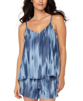 Liverpool Los Angeles - Women's Printed Chambray Spaghetti-Strap Tank