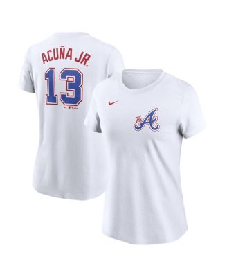 Nike - Women's Ronald Acu&ntilde;a Jr. White Atlanta Braves 2024 City Connect Fuse Name Number T-Shirt