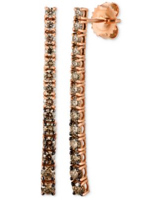 Le Vian - Chocolate Ombr&eacute; Graduated Linear Drop Earrings (1-1/3 ct. t.w.) in 14k Rose Gold