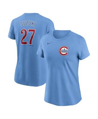 Nike - Women's Seiya Suzuki Baby Blue Chicago Cubs Fuse Name Number T-Shirt