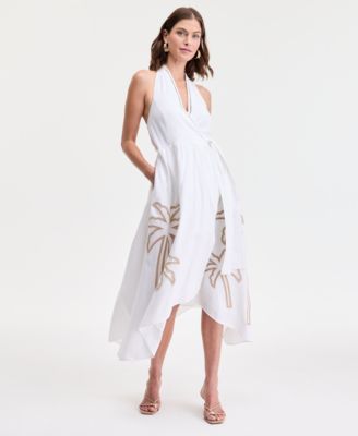I.N.C. International Concepts - Women's Palm Eyelet Halter Dress, Exclusively at Macy's