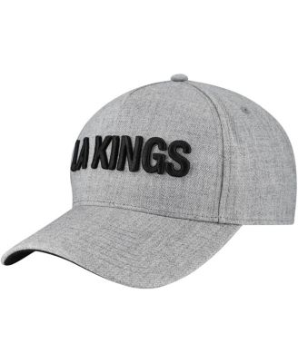 Fanatics - Men's Heather Gray Los Angeles Kings Elements A-Frame Leather Strapback Hat