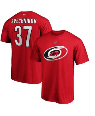 Fanatics - Men's Andrei Svechnikov Red Carolina Hurricanes Authentic Stack Name Number T-Shirt