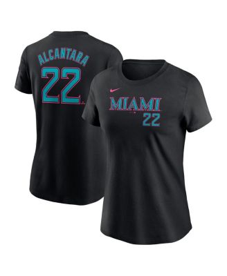 Nike - Women's Sandy Alcantara Black Miami Marlins 2025 City Connect Fuse Name Number T-Shirt
