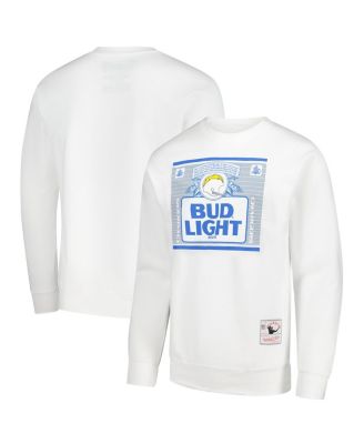 Mitchell & Ness - Men's x Bud Light White Los Angeles Chargers The Crest Pullover Sweatshirt