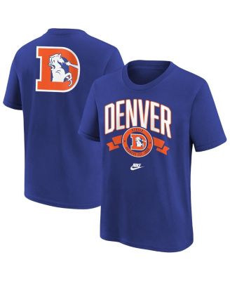 Nike - Big Boys and Girls Royal Denver Broncos Rewind Front Back Essential T-Shirt