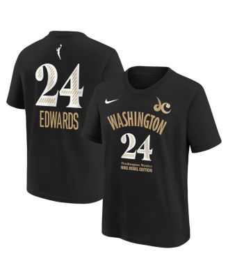 Nike - Big Boys and Girls Aaliyah Edwards Black Washington Mystics Draft Rebel Edition Name Number T-Shirt