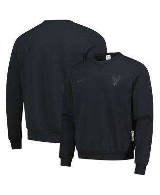 Nike - Men's Black Milwaukee Bucks Authentic Standard Issue Travel Dri-FIT Pullover Sweatshirt
