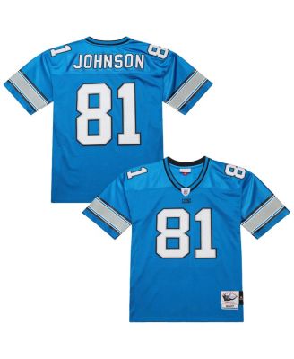 Mitchell & Ness - Men's Calvin Johnson Blue Detroit Lions 2007 Authentic Throwback Retired Player Jersey