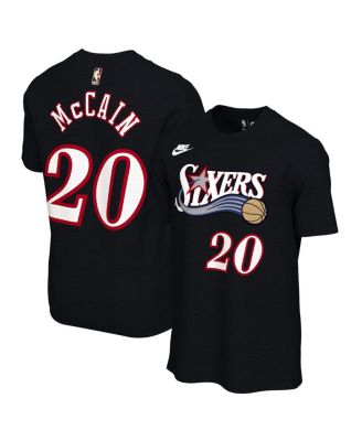 Nike - Men's and Women's Jared McCain Black Philadelphia 76ers Name Number T-Shirt