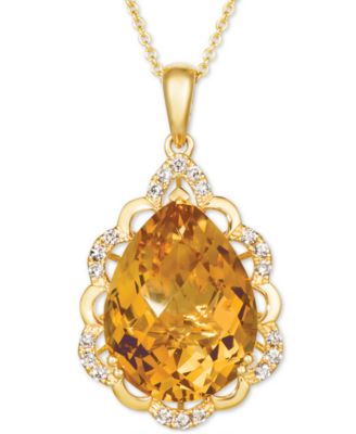 Le Vian - Cinnamon Citrine (7-1/2 ct. t.w.) & Nude Diamonds (1/5 ct. t.w.) 20" Pendant Necklace in 14k Gold