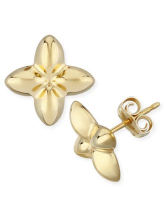 Macy's - Fluer De Lis Flower Stud Earrings Set in 14k Gold (10mm)