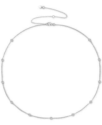 Macy's - Diamond Bezel Necklace (1/10 ct. t.w.), 16" + 4" extender