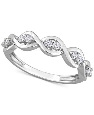 Macy's - Lab-Grown Moissanite Twist Band (1/4 ct. t.w.) in Sterling Silver
