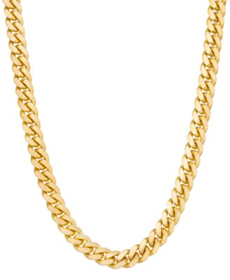 Italian Gold - Men's Cuban Link 26" Chain Necklace in 14k Gold-Plated Sterling Silver