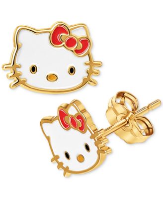 Macy's - Hello Kitty Enamel Stud Earrings in 10k Gold